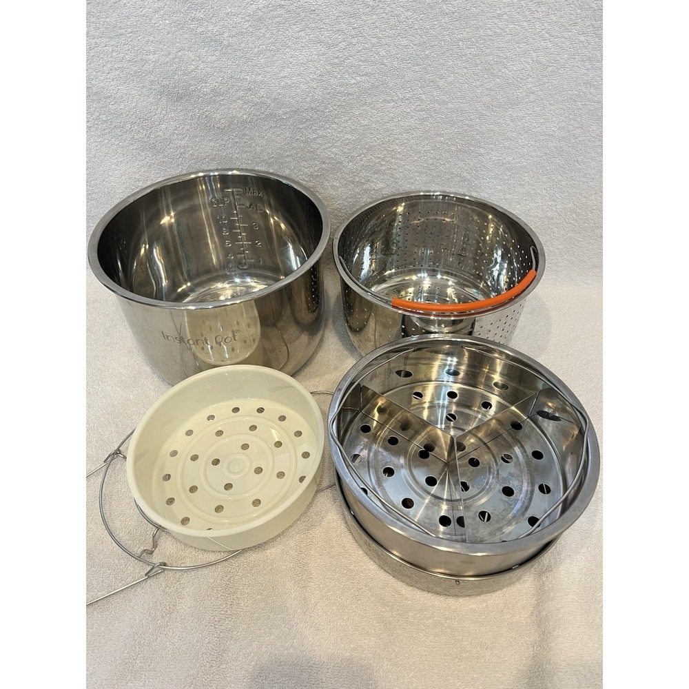 Instant Pot Duo Mini 3 Quart Pressure Cooker Lot Inner Pot, Steamer's, Trivet
